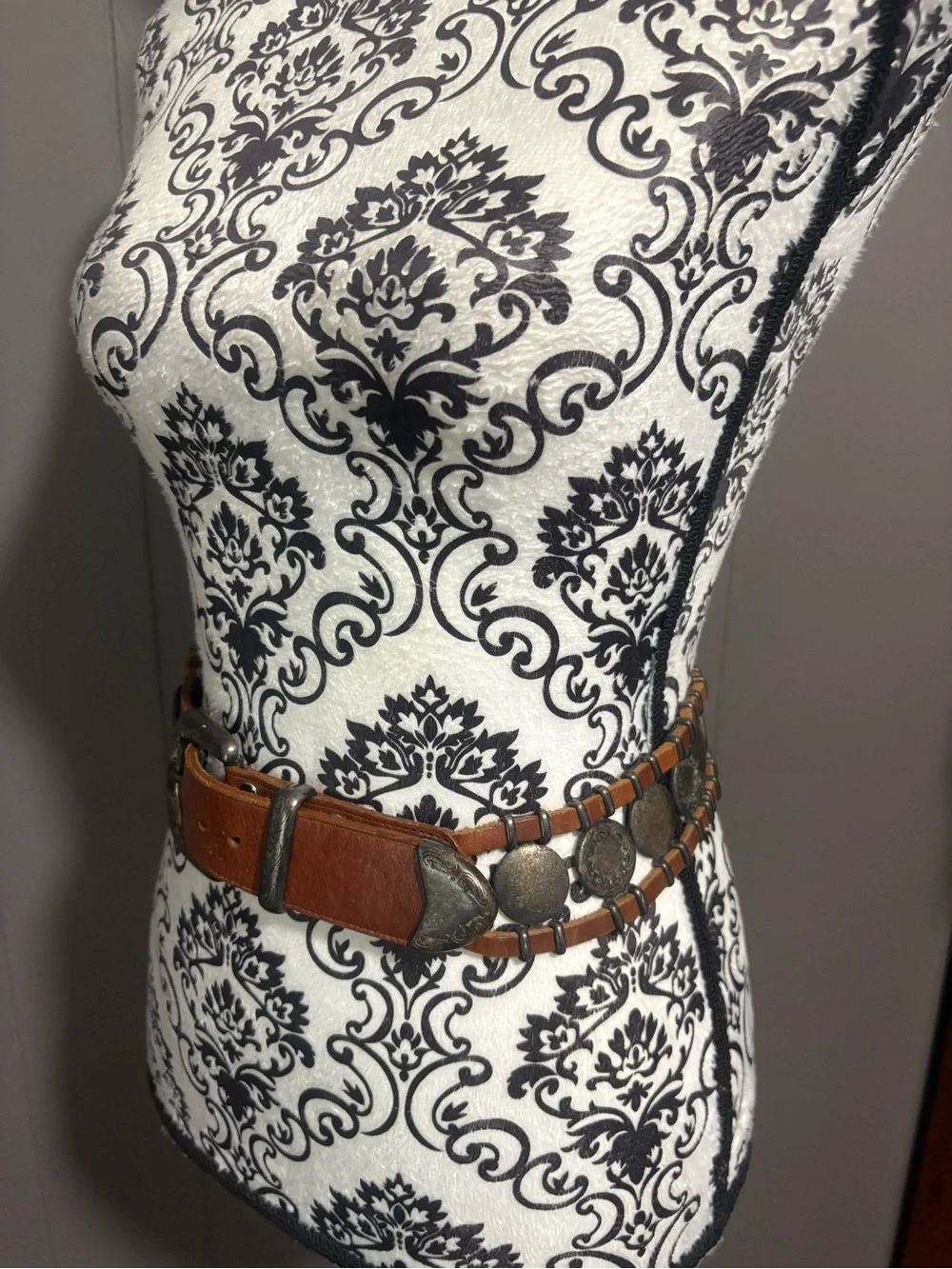 Vintage Western Leather Concho Belt